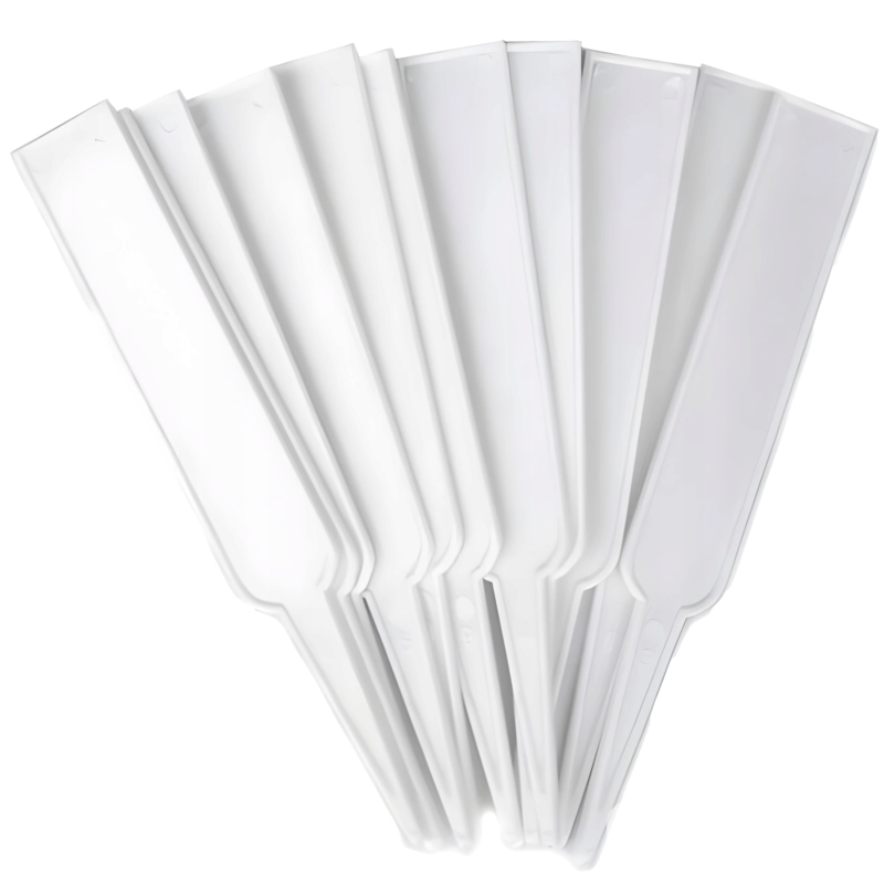 Wbijane etykiety do roślin wąskie Białe 10 sztuk