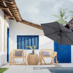 Parasol ogrodowy na wysięgniku składany 320cm Grafitowy + Pokrowiec