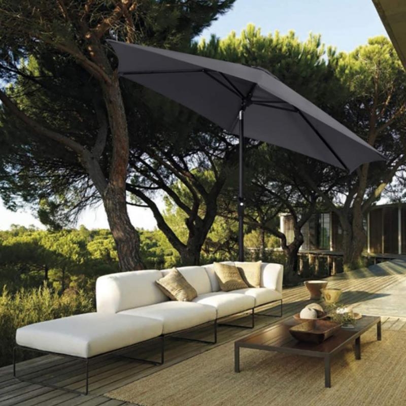 Parasol ogrodowy na wysięgniku składany 320cm Grafitowy + Pokrowiec