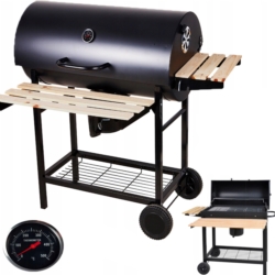Grill węglowy ogrodowy z kółkami i pokrywą XXL