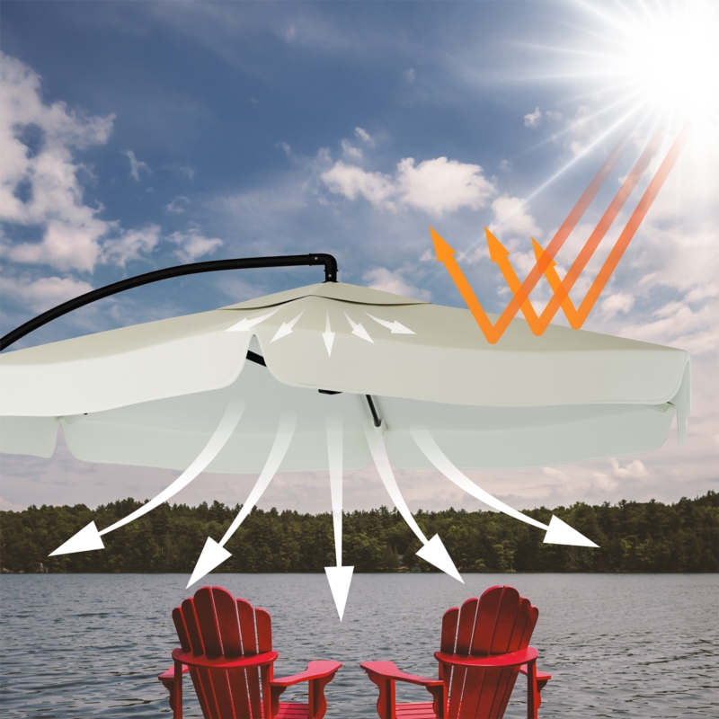 Parasol ogrodowy na wysięgniku składany 350cm Kremowy + Pokrowiec