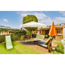 Parasol ogrodowy na wysięgniku składany 350cm Kremowy + Pokrowiec