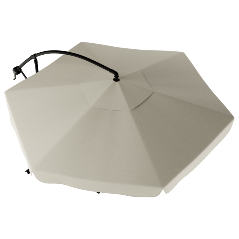 Parasol ogrodowy na wysięgniku składany 350cm Kremowy + Pokrowiec