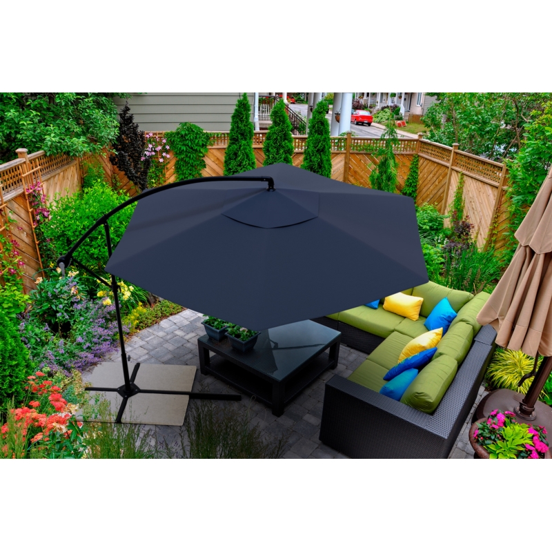 Parasol ogrodowy na wysięgniku składany 300cm Grafitowy + Pokrowiec