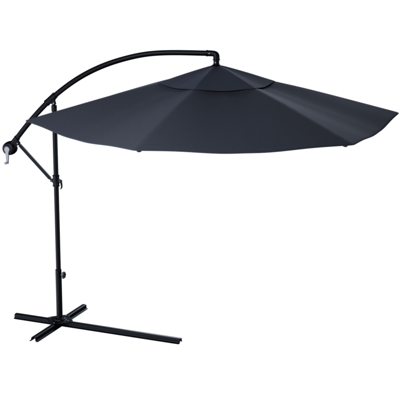 Parasol ogrodowy na wysięgniku składany 300cm Grafitowy + Pokrowiec