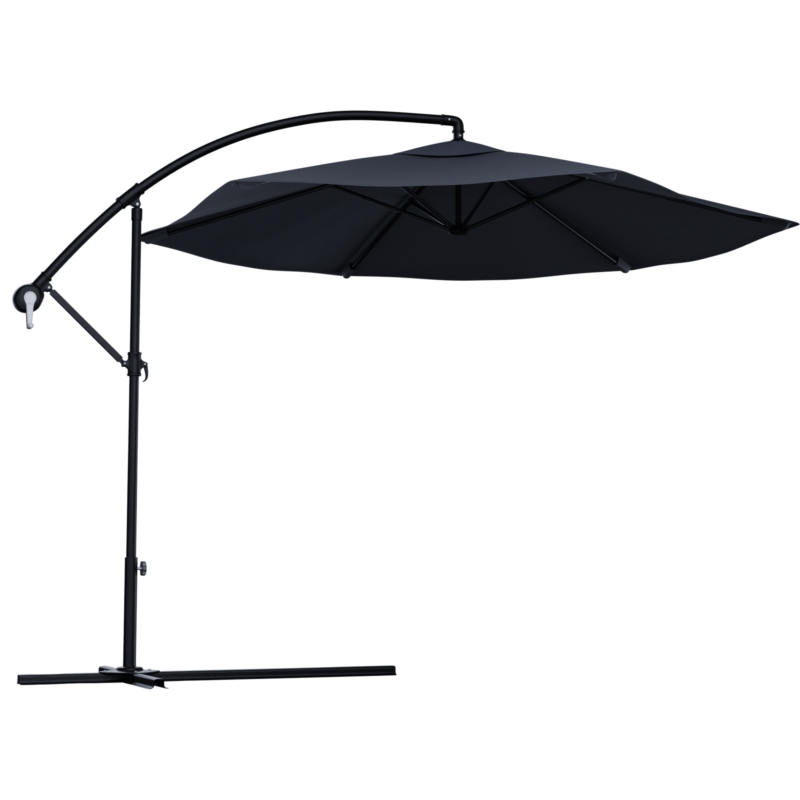 Parasol ogrodowy na wysięgniku składany 300cm Grafitowy + Pokrowiec