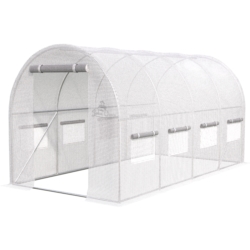 Tunel foliowy ogrodowy szklarnia z metalowym stelażem Biały 2x4,5x2m