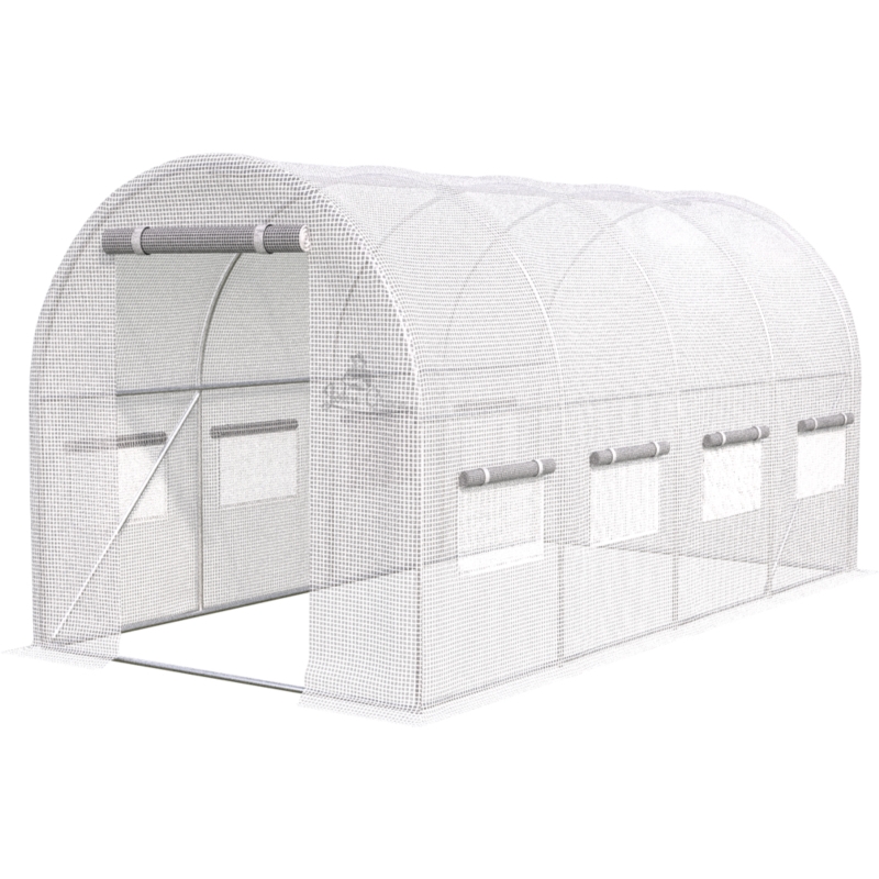 Tunel foliowy ogrodowy szklarnia z metalowym stelażem Biały 2x4,5x2m