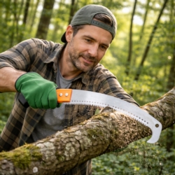 Piła ręczna do cięcia gałęzi i drewna z hakiem i możliwością zwieszenia 38cm