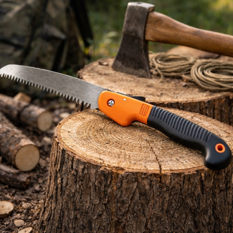 Piła ręczna do cięcia gałęzi i drewna prosta, składana gałęziówka 18cm