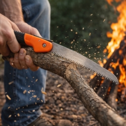 Piła ręczna do cięcia gałęzi i drewna prosta, składana gałęziówka 18cm