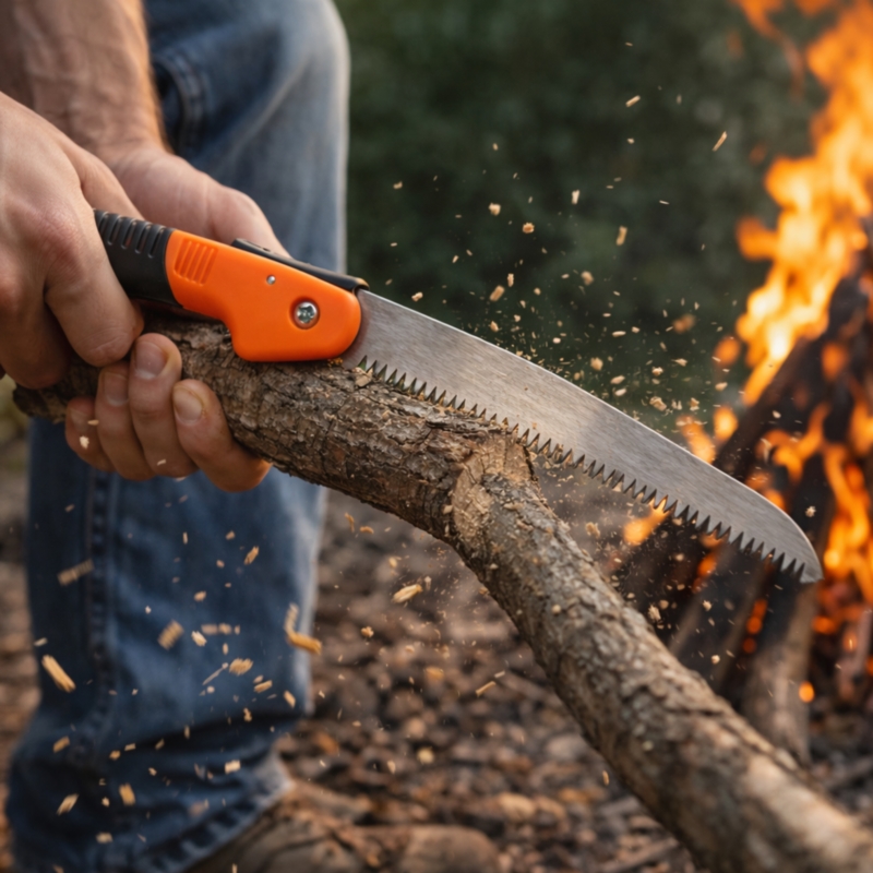 Piła ręczna do cięcia gałęzi i drewna prosta, składana gałęziówka 18cm