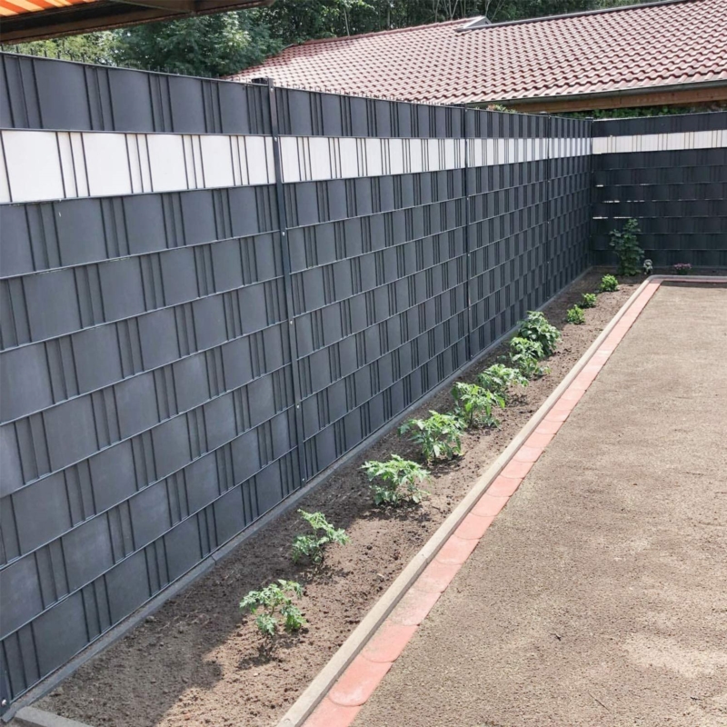 Komplet klipsów do taśmy ogrodzeniowej klipsy 19cm Antracyt 24 sztuki