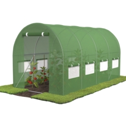 Tunel foliowy ogrodowy szklarnia z metalowym stelażem Zielony 2,5x4x2m