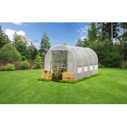 Tunel foliowy ogrodowy szklarnia z metalowym stelażem Biały 2,5x4x2m