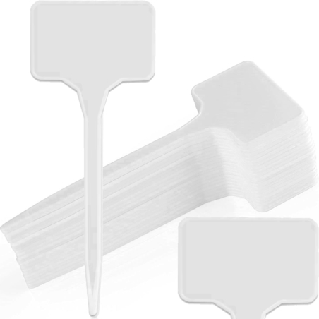 Wbijane etykiety do roślin białe 50 sztuk