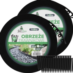 Obrzeże trawnikowe ogrodowe 6cm 20mb (2x10m) + 40 Kotew