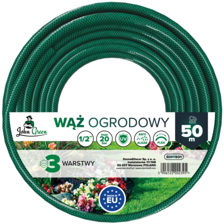 Wąż ogrodowy do podlewania 50m 1/2" 3-warstwowy