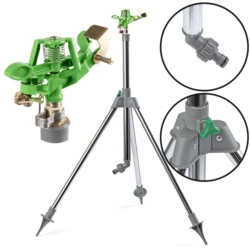 Zraszacz metalowy ogrodowy pulsacyjny 360° + Stojak