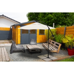 Parasol ogrodowy na wysięgniku składany 300cm Kremowy + Pokrowiec