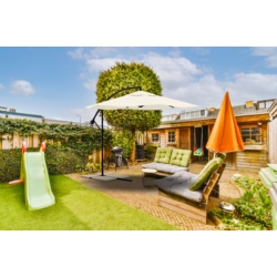 Parasol ogrodowy na wysięgniku składany 300cm Kremowy + Pokrowiec