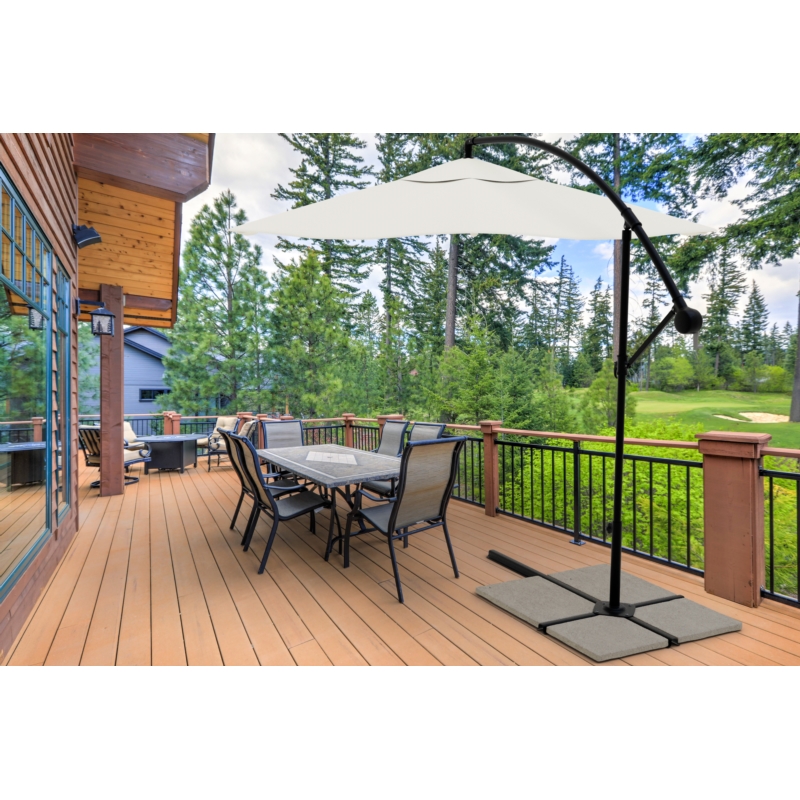 Parasol ogrodowy na wysięgniku składany 300cm Kremowy + Pokrowiec