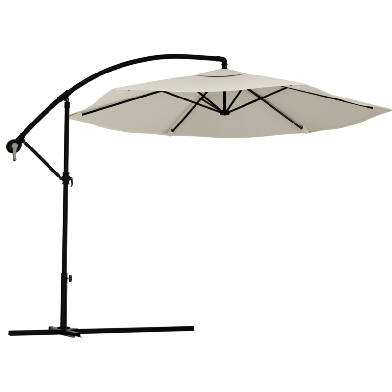 Parasol ogrodowy na wysięgniku składany 300cm Kremowy + Pokrowiec