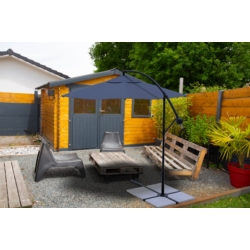 Parasol ogrodowy na wysięgniku składany 300cm Grafitowy + Pokrowiec