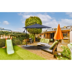 Parasol ogrodowy na wysięgniku składany 300cm Grafitowy + Pokrowiec