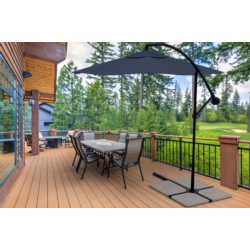 Parasol ogrodowy na wysięgniku składany 300cm Grafitowy + Pokrowiec
