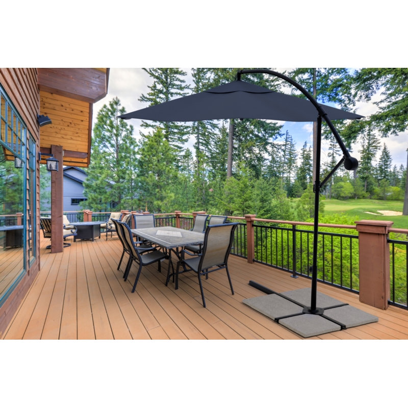 Parasol ogrodowy na wysięgniku składany 300cm Grafitowy + Pokrowiec