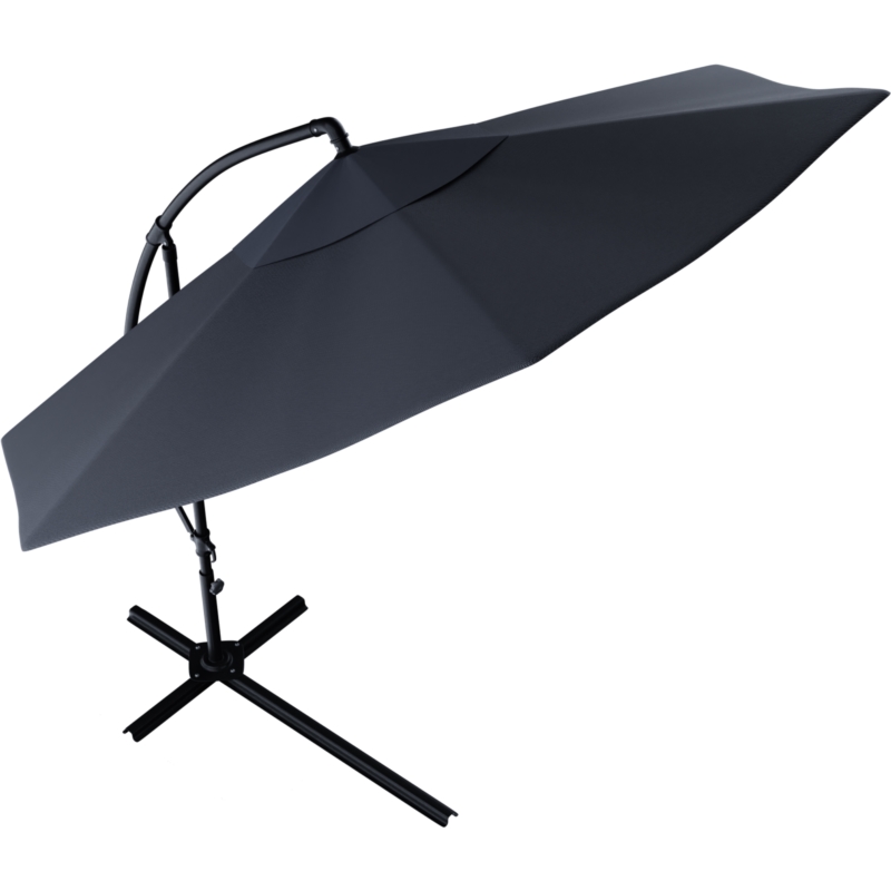 Parasol ogrodowy na wysięgniku składany 300cm Grafitowy + Pokrowiec