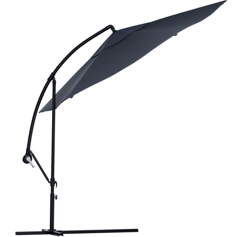 Parasol ogrodowy na wysięgniku składany 300cm Grafitowy + Pokrowiec