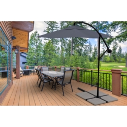 Parasol ogrodowy na wysięgniku składany 300cm Szary + Pokrowiec