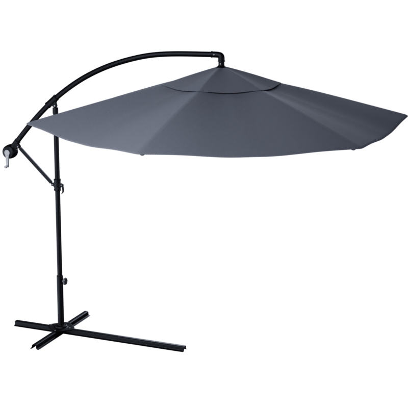 Parasol ogrodowy na wysięgniku składany 300cm Szary + Pokrowiec