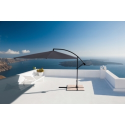 Parasol ogrodowy prostokątny na wysięgniku składany 350cm 8 segmentów Grafitowy + Pokrowiec