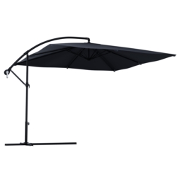 Parasol ogrodowy prostokątny na wysięgniku składany 350cm 8 segmentów Grafitowy + Pokrowiec