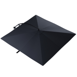 Parasol ogrodowy prostokątny na wysięgniku składany 350cm 8 segmentów Grafitowy + Pokrowiec