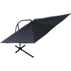 Parasol ogrodowy prostokątny na wysięgniku składany 350cm 8 segmentów Grafitowy + Pokrowiec