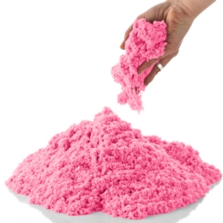 Piasek kinetyczny 3kg Różowy z pompowaną piaskownicą + Foremki i Pompka