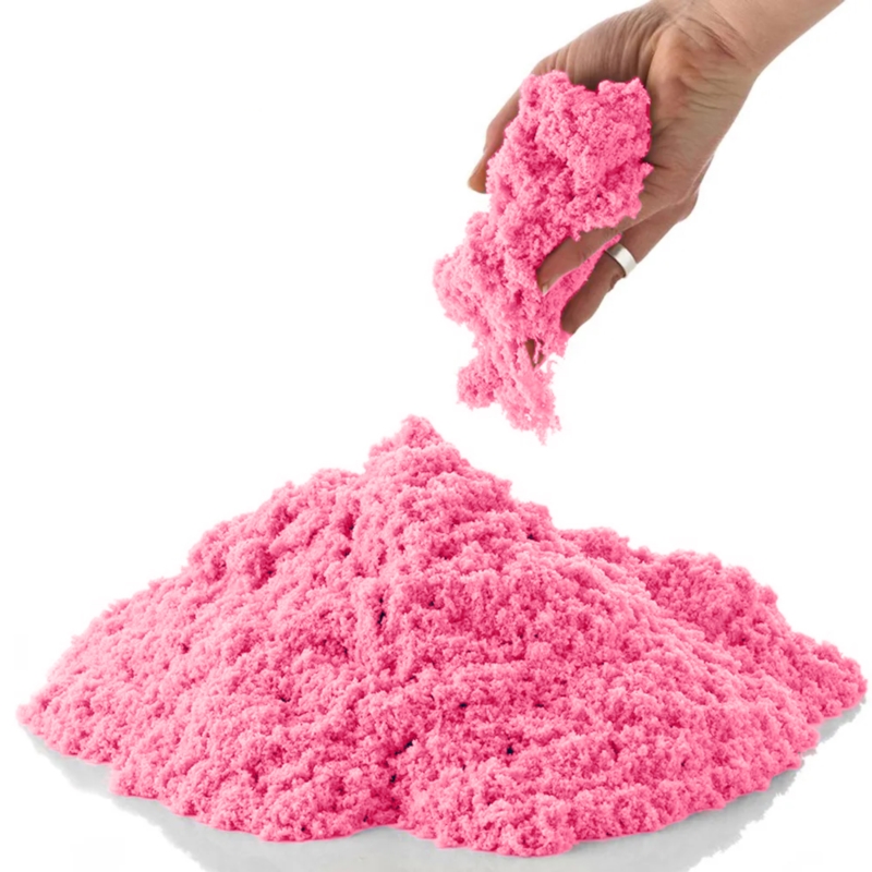 Piasek kinetyczny 3kg Różowy z pompowaną piaskownicą + Foremki i Pompka