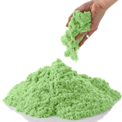 Piasek kinetyczny 2kg Zielony z pompowaną piaskownicą + Foremki i Pompka