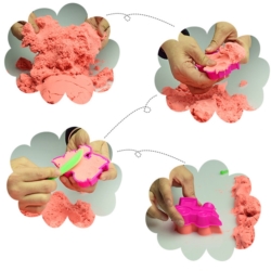 Piasek kinetyczny 3kg Żółty z pompowaną piaskownicą + Foremki i Pompka