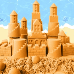 Piasek kinetyczny 3kg Pomarańczowy z pompowaną piaskownicą + Foremki i Pompka