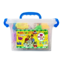 Piasek kinetyczny 3kg Pomarańczowy z pompowaną piaskownicą + Foremki i Pompka