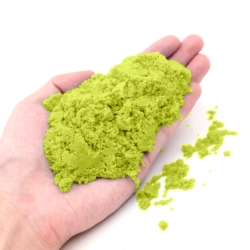 Piasek kinetyczny 2kg Żółty z pompowaną piaskownicą + Foremki i Pompka