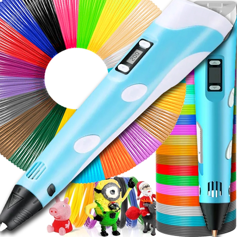 Długopis 3D dla dzieci drukarka Niebieski + Wkłady