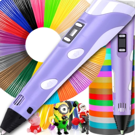 Długopis 3D dla dzieci drukarka Fioletowy + Wkłady