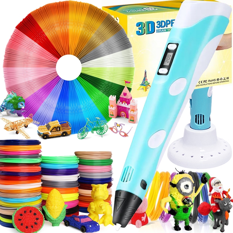 Długopis 3D dla dzieci drukarka Niebieski + Wkłady 210m