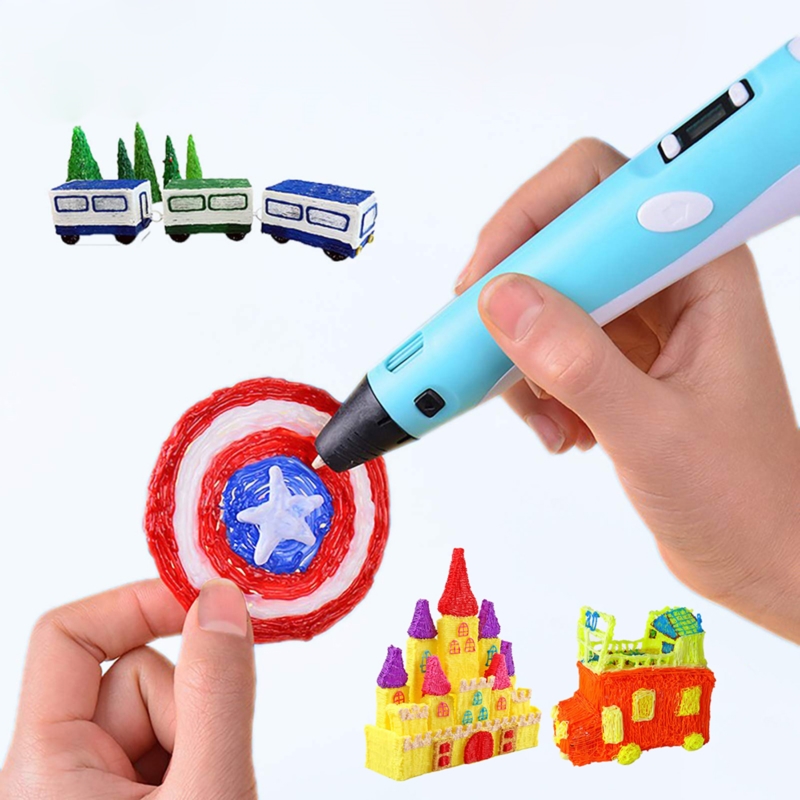 Długopis 3D dla dzieci drukarka Niebieski + Wkłady 210m